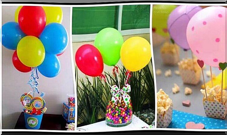 you can decorate with balloons for serving