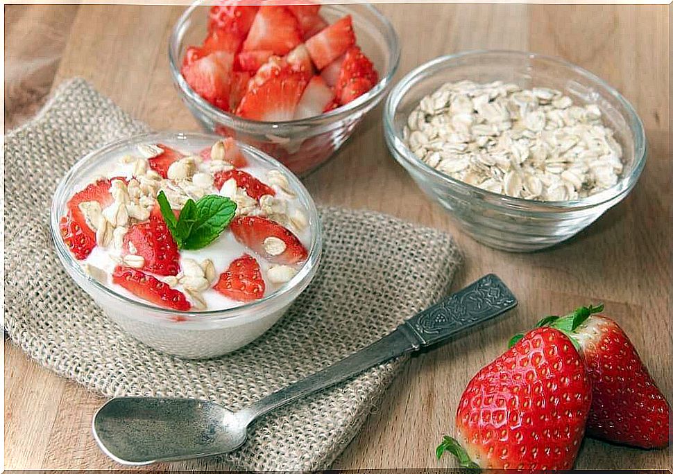 try breakfast with oats and strawberries