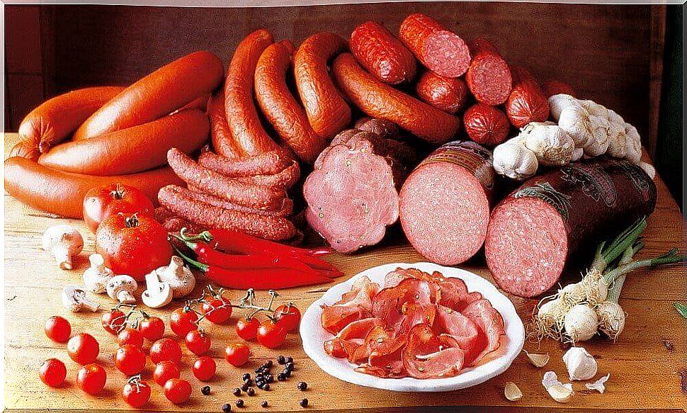 Industrial meats and sausages.