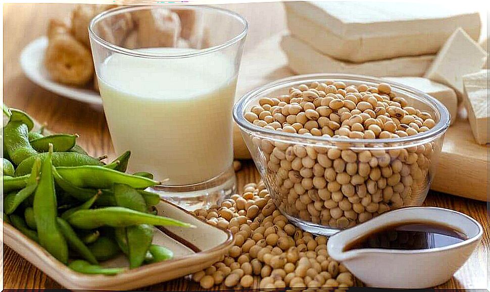 Calcium-rich vegetables: soy.