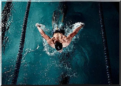 swimming in the pool