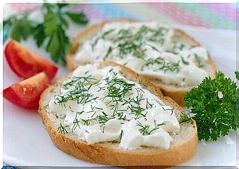 Vegan cheese can be enjoyed on top of the bread