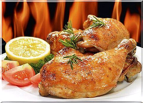 Chicken legs marinated in beer