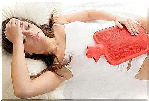 hot water bottle on the stomach