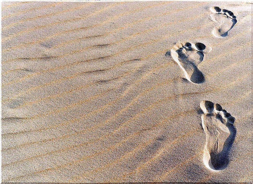 one footprint in the sand